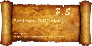 Peringer Sándor névjegykártya