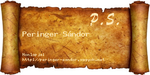 Peringer Sándor névjegykártya