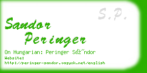 sandor peringer business card